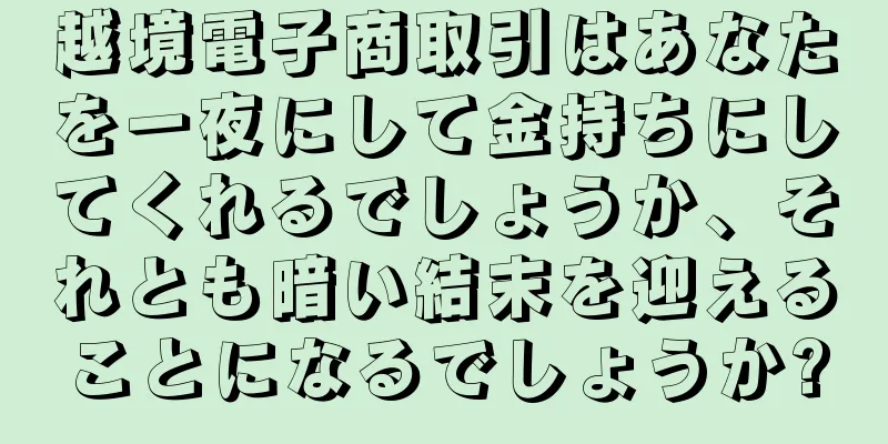 越境電子商取引はあなたを一夜にして金持ちにしてくれるでしょうか、それとも暗い結末を迎えることになるでしょうか?