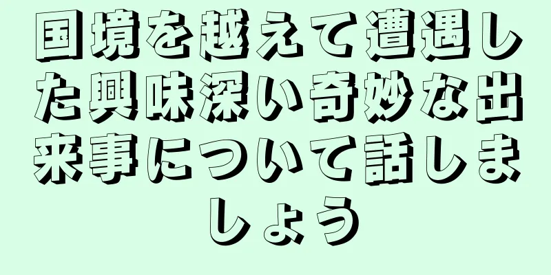 国境を越えて遭遇した興味深い奇妙な出来事について話しましょう