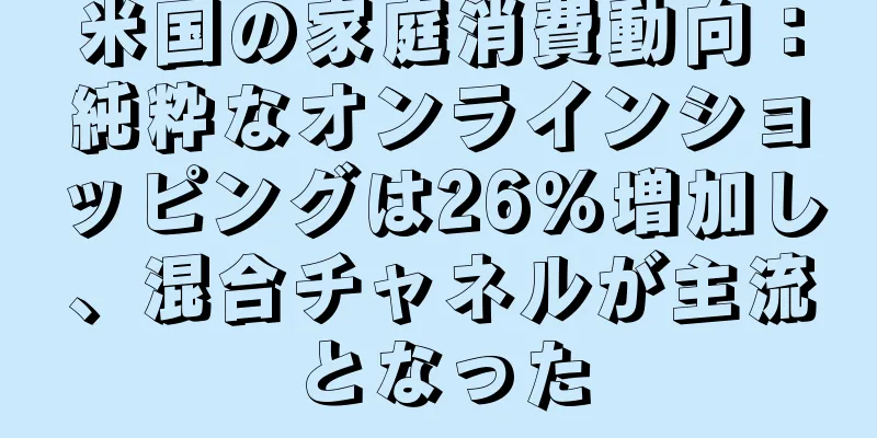 米国の家庭消費動向：純粋なオンラインショッピングは26％増加し、混合チャネルが主流となった