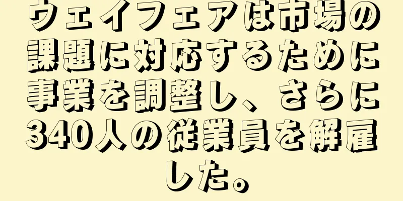 ウェイフェアは市場の課題に対応するために事業を調整し、さらに340人の従業員を解雇した。