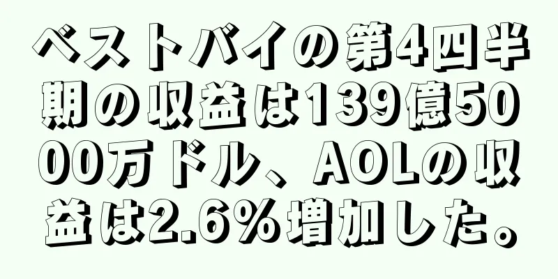 ベストバイの第4四半期の収益は139億5000万ドル、AOLの収益は2.6%増加した。
