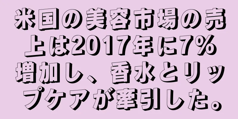 米国の美容市場の売上は2017年に7%増加し、香水とリップケアが牽引した。