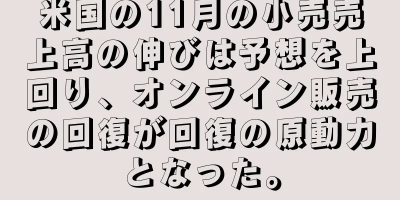 米国の11月の小売売上高の伸びは予想を上回り、オンライン販売の回復が回復の原動力となった。