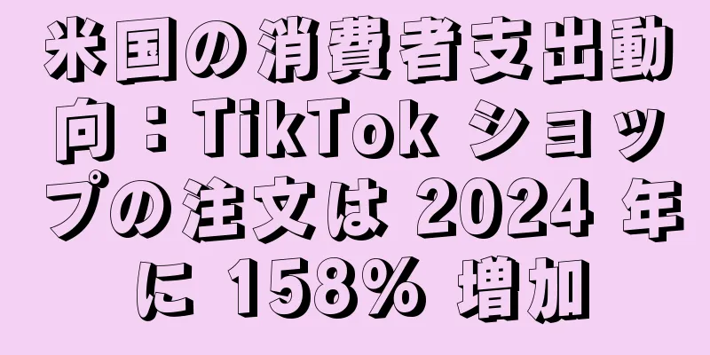 米国の消費者支出動向：TikTok ショップの注文は 2024 年に 158% 増加