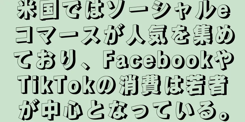 米国ではソーシャルeコマースが人気を集めており、FacebookやTikTokの消費は若者が中心となっている。