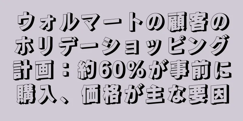 ウォルマートの顧客のホリデーショッピング計画：約60％が事前に購入、価格が主な要因