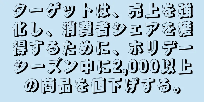 ターゲットは、売上を強化し、消費者シェアを獲得するために、ホリデーシーズン中に2,000以上の商品を値下げする。