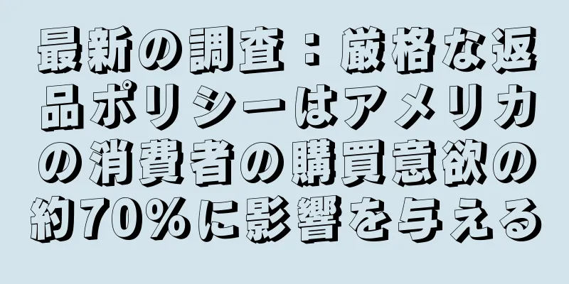 最新の調査：厳格な返品ポリシーはアメリカの消費者の購買意欲の約70％に影響を与える