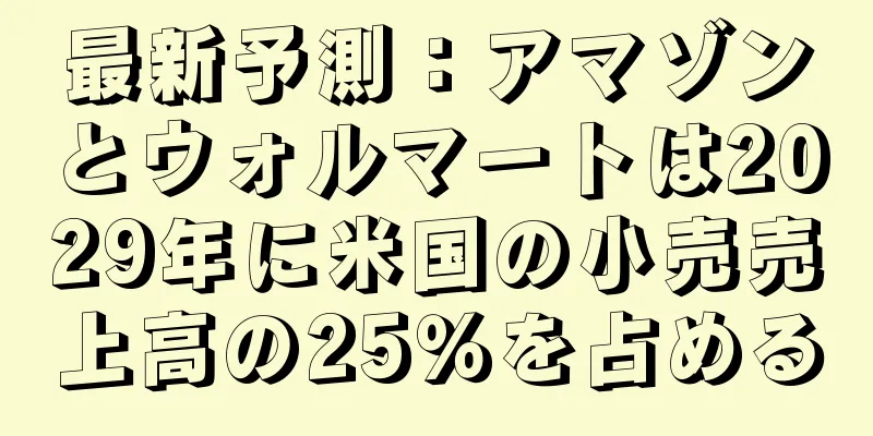 最新予測：アマゾンとウォルマートは2029年に米国の小売売上高の25％を占める