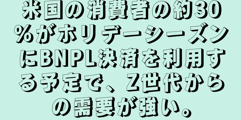 米国の消費者の約30％がホリデーシーズンにBNPL決済を利用する予定で、Z世代からの需要が強い。
