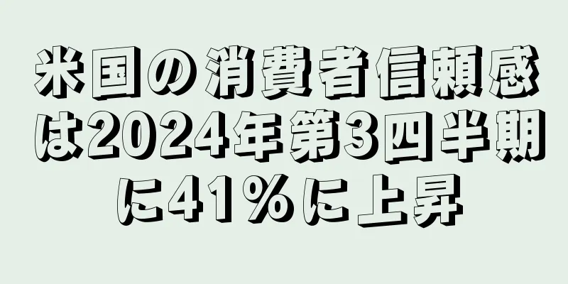 米国の消費者信頼感は2024年第3四半期に41%に上昇