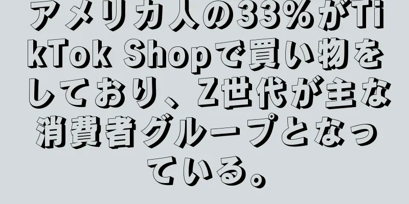 アメリカ人の33%がTikTok Shopで買い物をしており、Z世代が主な消費者グループとなっている。