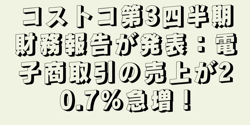 コストコ第3四半期財務報告が発表：電子商取引の売上が20.7%急増！