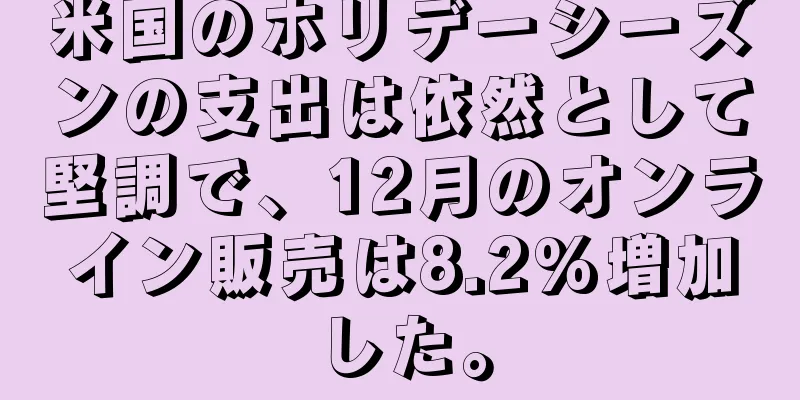 米国のホリデーシーズンの支出は依然として堅調で、12月のオンライン販売は8.2%増加した。