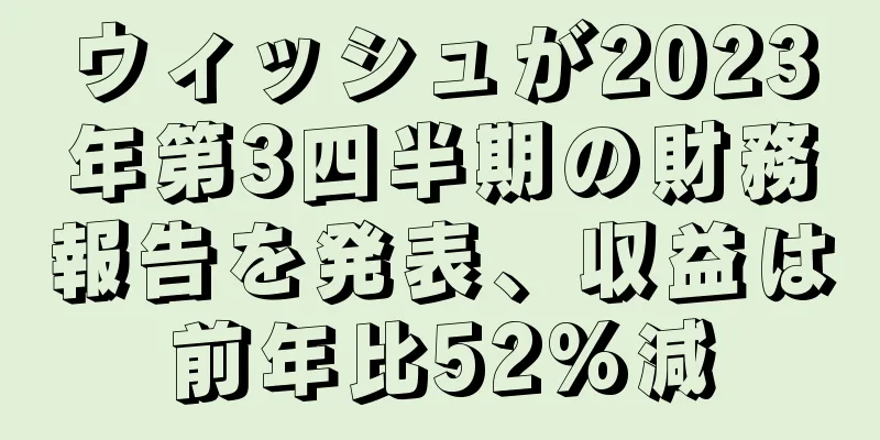 ウィッシュが2023年第3四半期の財務報告を発表、収益は前年比52%減
