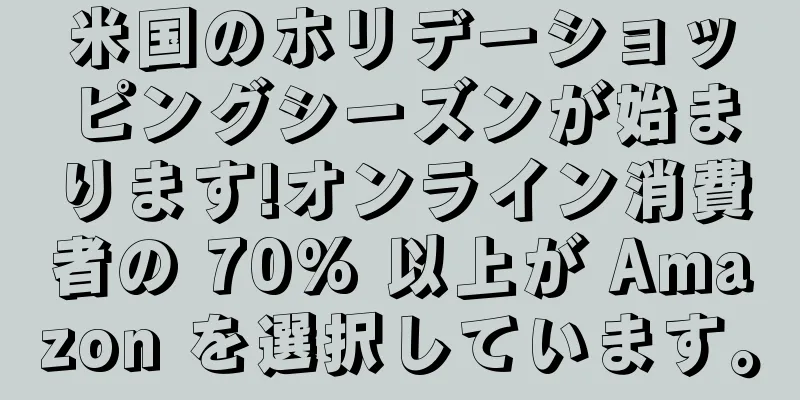 米国のホリデーショッピングシーズンが始まります!オンライン消費者の 70% 以上が Amazon を選択しています。