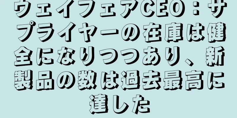 ウェイフェアCEO：サプライヤーの在庫は健全になりつつあり、新製品の数は過去最高に達した