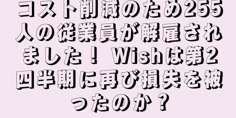 コスト削減のため255人の従業員が解雇されました！ Wishは第2四半期に再び損失を被ったのか？