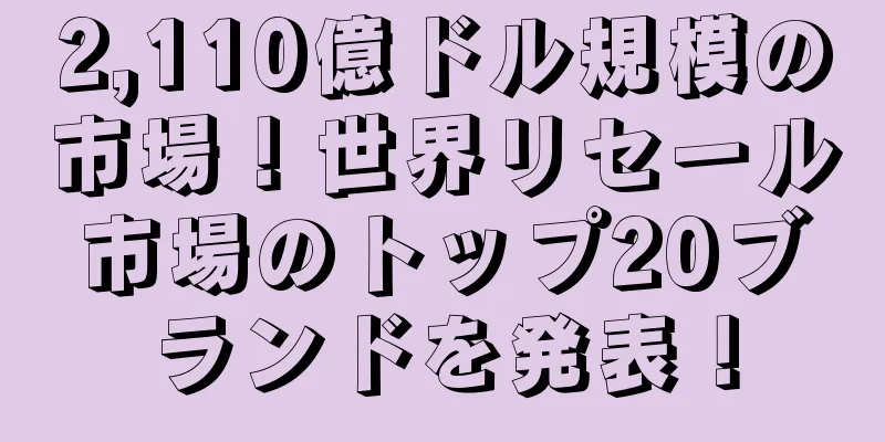 2,110億ドル規模の市場！世界リセール市場のトップ20ブランドを発表！