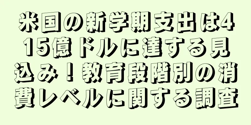 米国の新学期支出は415億ドルに達する見込み！教育段階別の消費レベルに関する調査