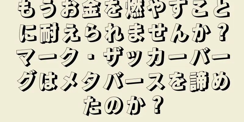 もうお金を燃やすことに耐えられませんか？マーク・ザッカーバーグはメタバースを諦めたのか？