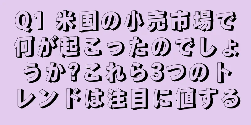 Q1 米国の小売市場で何が起こったのでしょうか?これら3つのトレンドは注目に値する