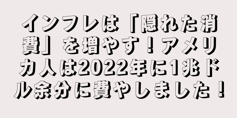 インフレは「隠れた消費」を増やす！アメリカ人は2022年に1兆ドル余分に費やしました！