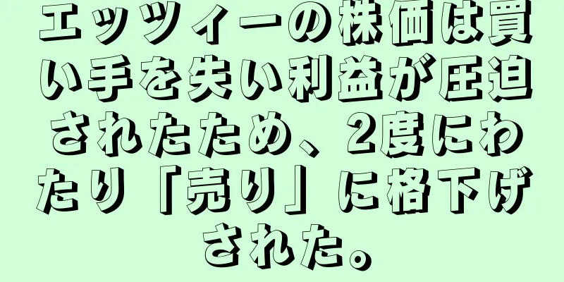 エッツィーの株価は買い手を失い利益が圧迫されたため、2度にわたり「売り」に格下げされた。