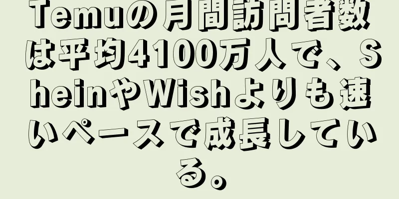 Temuの月間訪問者数は平均4100万人で、SheinやWishよりも速いペースで成長している。