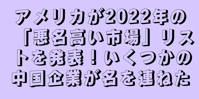 アメリカが2022年の「悪名高い市場」リストを発表！いくつかの中国企業が名を連ねた