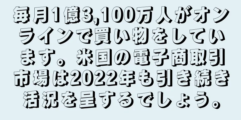 毎月1億3,100万人がオンラインで買い物をしています。米国の電子商取引市場は2022年も引き続き活況を呈するでしょう。