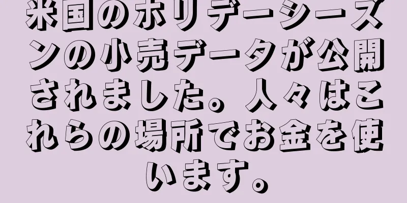 米国のホリデーシーズンの小売データが公開されました。人々はこれらの場所でお金を使います。