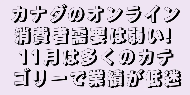 カナダのオンライン消費者需要は弱い! 11月は多くのカテゴリーで業績が低迷