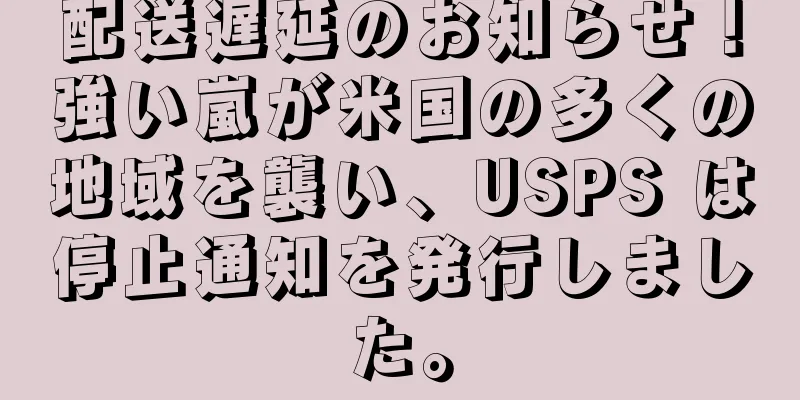 配送遅延のお知らせ！強い嵐が米国の多くの地域を襲い、USPS は停止通知を発行しました。