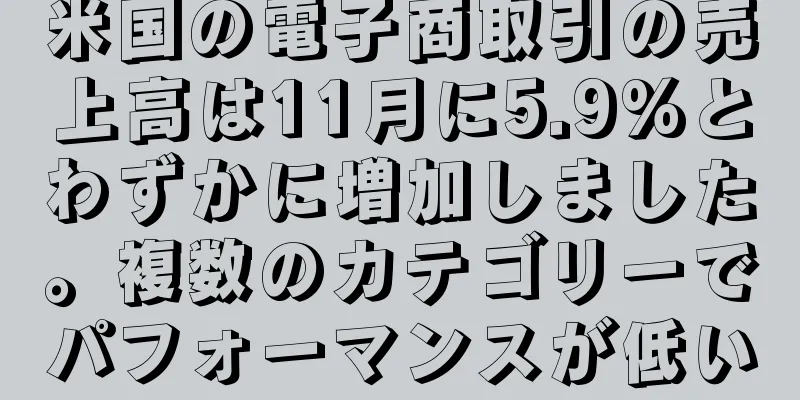 米国の電子商取引の売上高は11月に5.9%とわずかに増加しました。複数のカテゴリーでパフォーマンスが低い