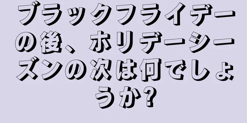 ブラックフライデーの後、ホリデーシーズンの次は何でしょうか?
