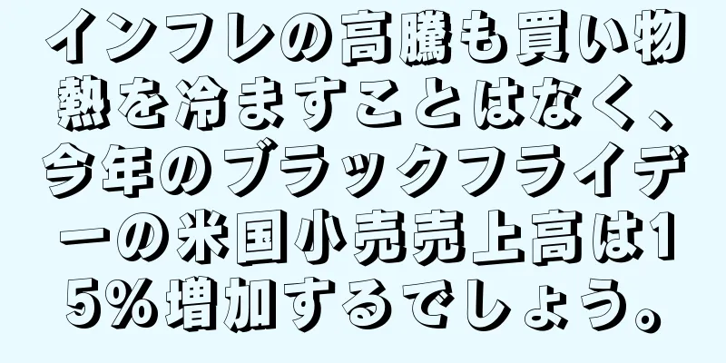 インフレの高騰も買い物熱を冷ますことはなく、今年のブラックフライデーの米国小売売上高は15%増加するでしょう。