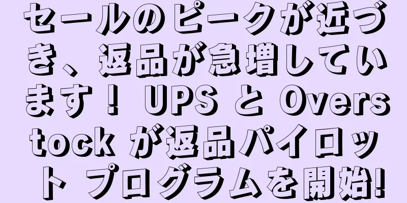 セールのピークが近づき、返品が急増しています！ UPS と Overstock が返品パイロット プログラムを開始!