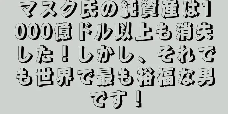 マスク氏の純資産は1000億ドル以上も消失した！しかし、それでも世界で最も裕福な男です！