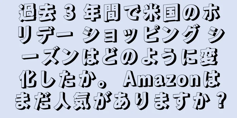 過去 3 年間で米国のホリデー ショッピング シーズンはどのように変化したか。 Amazonはまだ人気がありますか？