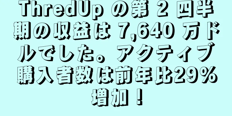 ThredUp の第 2 四半期の収益は 7,640 万ドルでした。アクティブ購入者数は前年比29%増加！