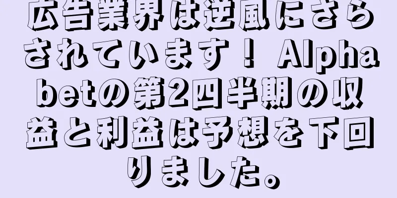 広告業界は逆風にさらされています！ Alphabetの第2四半期の収益と利益は予想を下回りました。