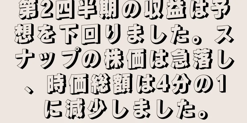 第2四半期の収益は予想を下回りました。スナップの株価は急落し、時価総額は4分の1に減少しました。
