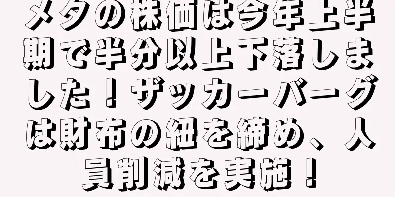 メタの株価は今年上半期で半分以上下落しました！ザッカーバーグは財布の紐を締め、人員削減を実施！