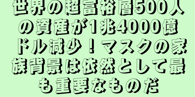 世界の超富裕層500人の資産が1兆4000億ドル減少！マスクの家族背景は依然として最も重要なものだ