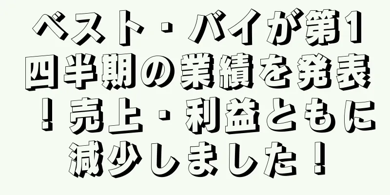 ベスト・バイが第1四半期の業績を発表！売上・利益ともに減少しました！