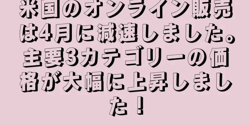 米国のオンライン販売は4月に減速しました。主要3カテゴリーの価格が大幅に上昇しました！