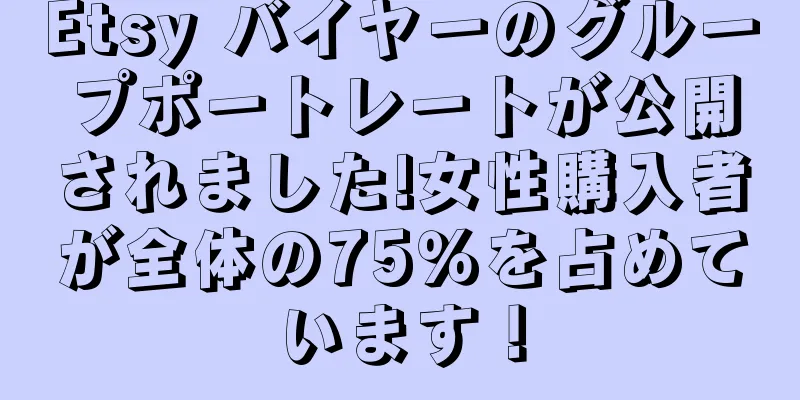 Etsy バイヤーのグループポートレートが公開されました!女性購入者が全体の75％を占めています！