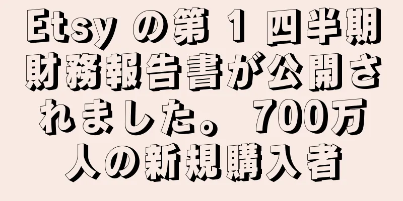 Etsy の第 1 四半期財務報告書が公開されました。 700万人の新規購入者