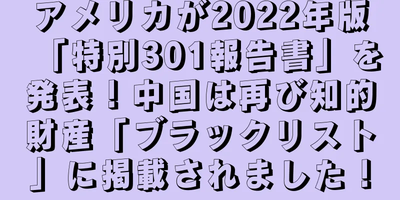 アメリカが2022年版「特別301報告書」を発表！中国は再び知的財産「ブラックリスト」に掲載されました！